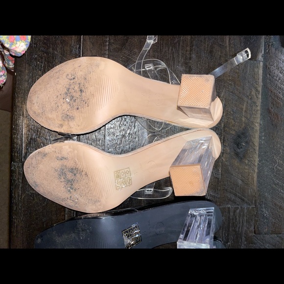 2 PAIR of Pretty little thing black and beige heals only used 2 times. - Picture 4 of 4